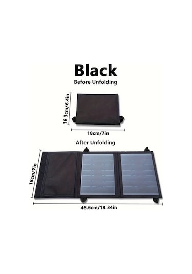 Trendooze 30w Gaojunshop01 Portatif Katlanır Solar Panel Usb Şarj Aleti Kamp Seyahat Acil Durum Koyu Renk
