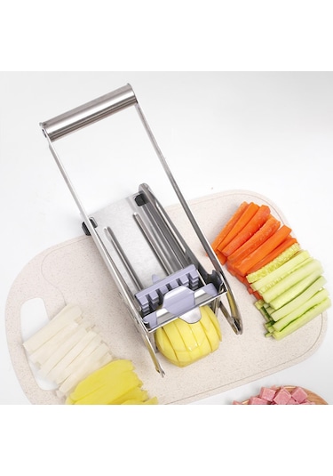 Suntek Fransız Kızartma Kesici Patates 2 Bıçaklı Manuel Gümüş Diğer