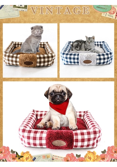 Geeroyoo Yumuşak Sıcak Evcil Hayvan Yatağı Bordo S