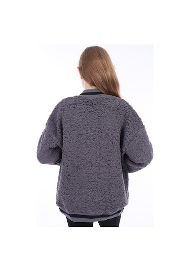 Toontoy Kız Çocuk Nakışlı Hırka Gri