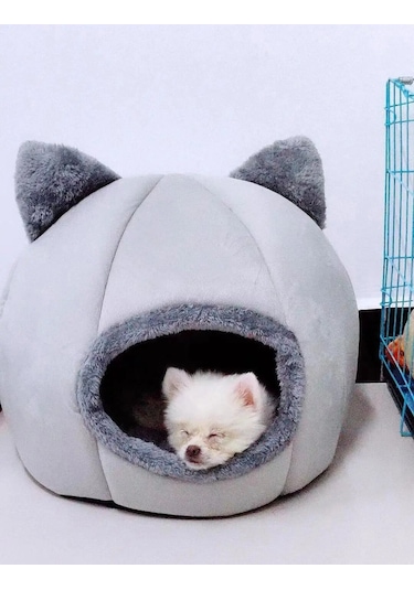 Tineke Bal Kabağı Tasarımlı Kedi Evi Yatağı Uyku Minderi Small