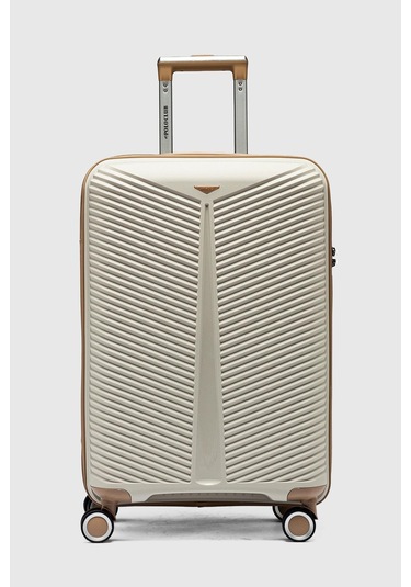 My-pp Bilbao Tekerlekli Kırılmaz Valiz 3'lü Set Bavul Kemik Şampanya-48