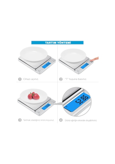 Techmaster I-2000 Dijital Hassas Mutfak Tartısı 500 G - 0.01 G