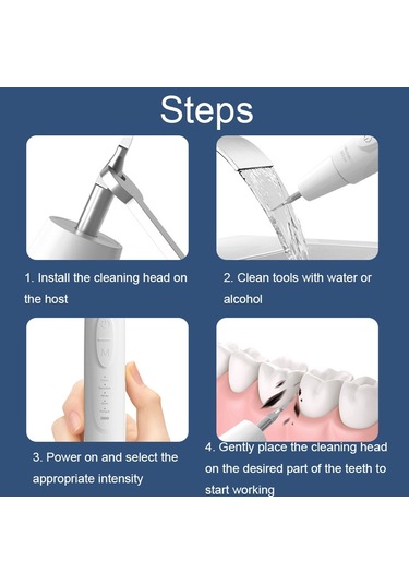 Ultrasonik Elektrikli Ölçekleyici Ev Diş Temizleyici Taşınabilir Ölçekleme Aleti Siyah