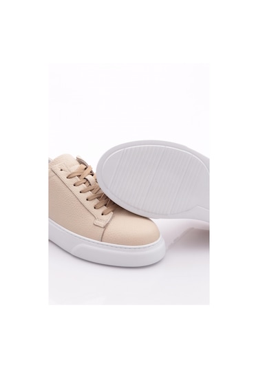 Dgn Leo Erkek Sneakers Ayakkabi Bej Floater Beyaz