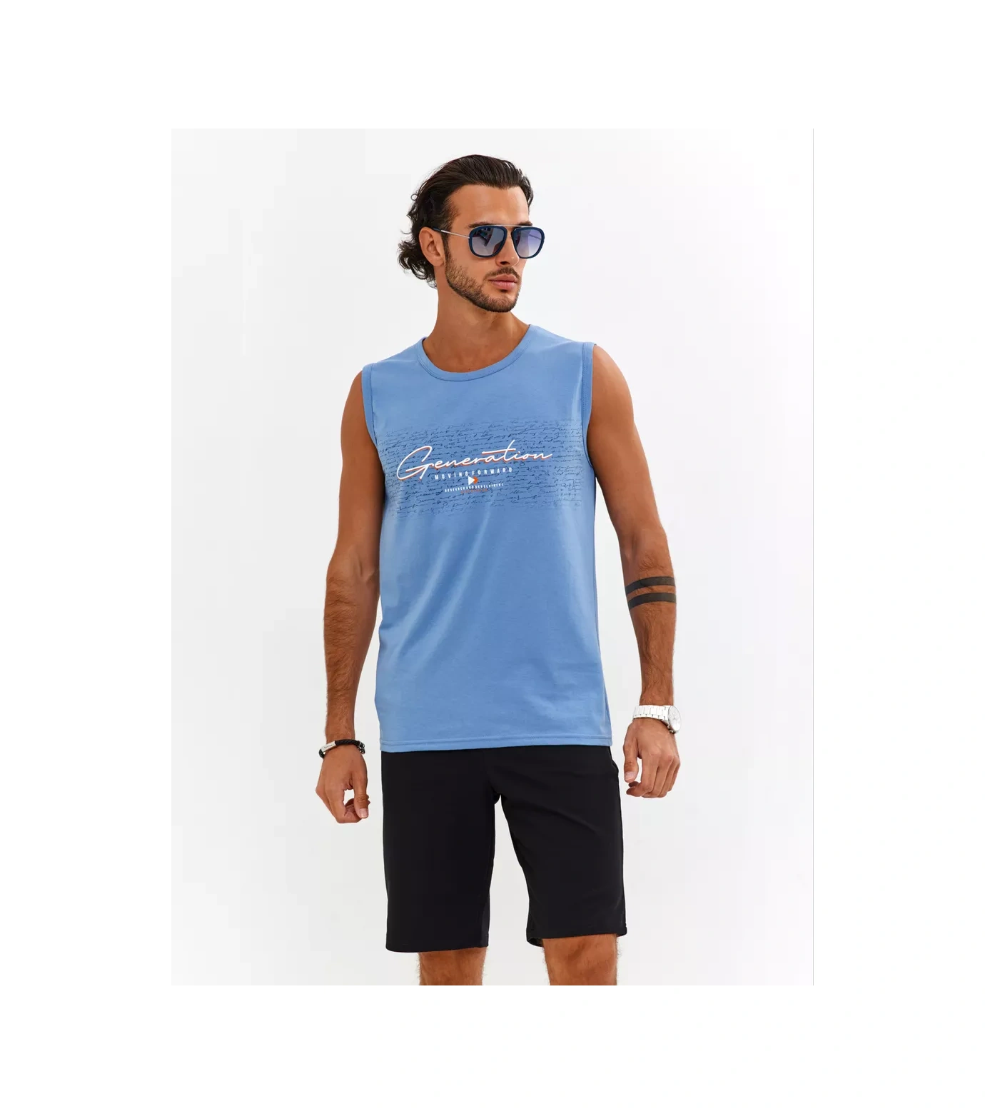 Coffa Sporcu Atlet İç Çamaşırı Baskılı Baskılı Spor İç Çamaşırı Atlet 73259925 Mavi