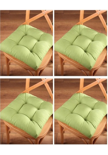 Altınpamuk Altınpamuk 4'Lü Lüx Pofidik Yeşil Sandalye Minderi Özel Dikişli B