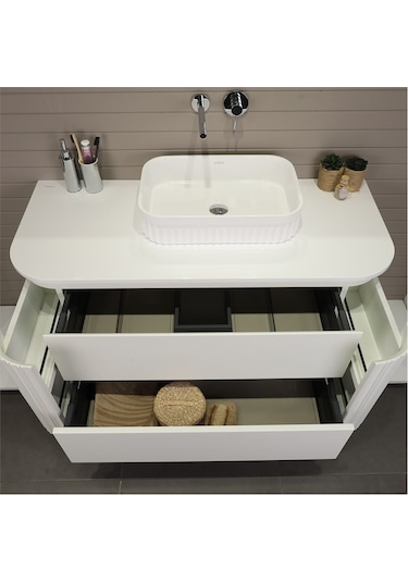 Kobos Gloria 100 Cm Banyo Dolabı Seti Bianco Beyaz