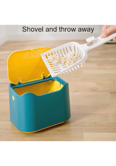 Sones 17,8 X 13 X 13,5 Cm İtmeli Masaüstü Çöp Kutusu Küçük Koku Önleyici Evcil Hayvan Kum Kabı Pembe