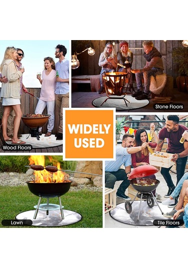 Neevoyu Islak Isıya Dayanıklı Fiberglas Barbekü Ateş Matı - Dış Mekan, Mutfak Kullanıma Uygun, Kolay Temizlenir Çok Renkli