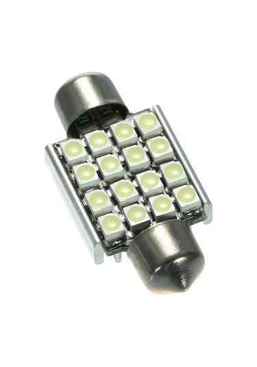 Shineyee 12v 36mm 16 Led 3528 Beyaz Araba İç Aydınlatma Dome Festoon Ampulü 6000k, 200lm, 60000+ Saat