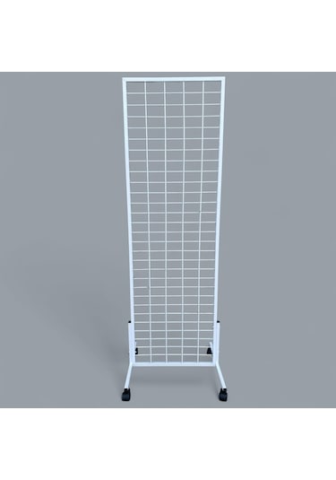 60x190 Cm Tekerlekli Beyaz Pano Stant, Çorap Standı, Aksesuar Standı, Telefon Standı, Bijuteri Standı