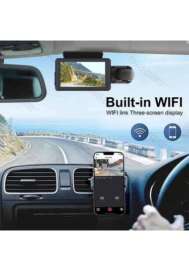 Arabalar Için 1080p Dash Cam Çift Kamera 3ınch Recorder Video Wifi Araba Dvr Döngü X17-no Wıfı-2cam None