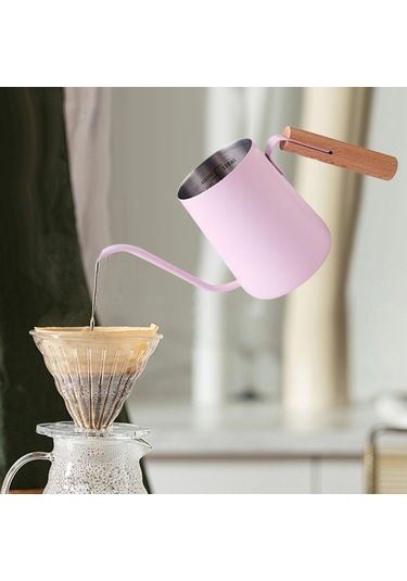 Suntek Pour Over Kettle Paslanmaz Akış Ağızlı Pembe Pembe