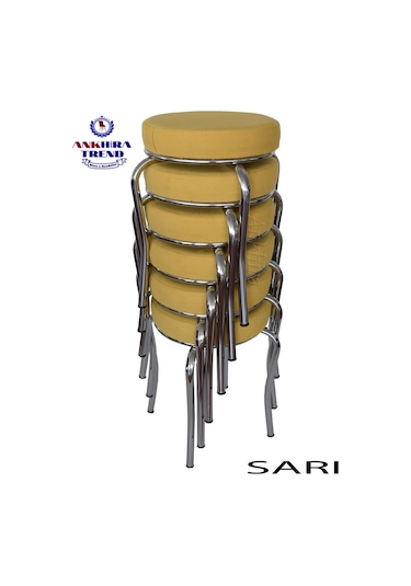 Tabure (Krom Ayaklı) (6 Adet) - Mutfak Balkon Taburesi