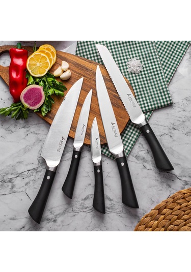 Aryıldız Essential 6 Parça Bıçak Seti Siyah
