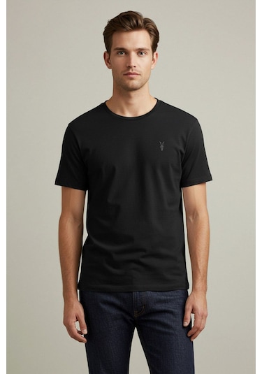 Erkek Standart-fit Bisiklet Yaka %100 Pamuk 4'lü Basic Tişört Paketi Kzk-105 Çok Renkli