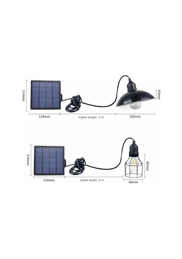 Güneş Enerjili Enerji Kolye Işık E27 Açık Lamba Duyarlı