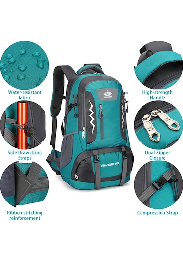 Vanaheımr-yürüyüş Sırt Çantası 60l Suya Dayanıklı Kamp Sırt Çantası,koyu Mavi Diğer
