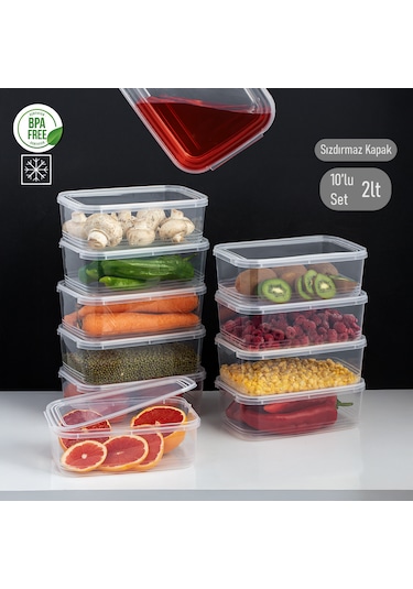 Porsima 4302 10'lu Buzluk Düzenleyici Saklama Kabı 2lt Şeffaf