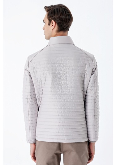 Taş Rengi Kapitone Dolumlu Dik Yaka Astarlı Slim Fit Dar Kesim Casual Mont 1007235264-Taş Rengi Taş