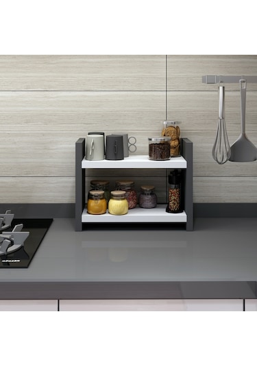 Bicabin Denis Pratik Tezgah Üstü Raf Duvar Kavanoz Bardak Rafı
