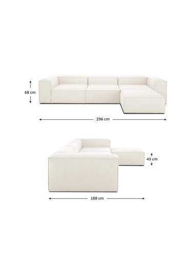 Relax Soft 4 Modül Köşe Takımı Antrisit-kahve Keten 650 Antrisit