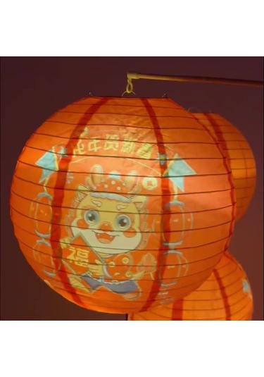 Kangvka Yılbaşı Dekorasyonu 12 İnç Kağıt Feneri Çin Stili Dairesel Gül Desenli Katlanabilir Ev Restoran Nişan Partisi Aydınlatma 5 Adet Seti