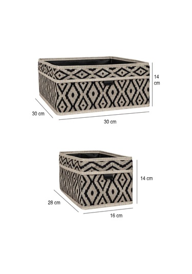 Bohe 2'li Çekmece Ve Raf Düzenleyici Sepet Organizer Desenli