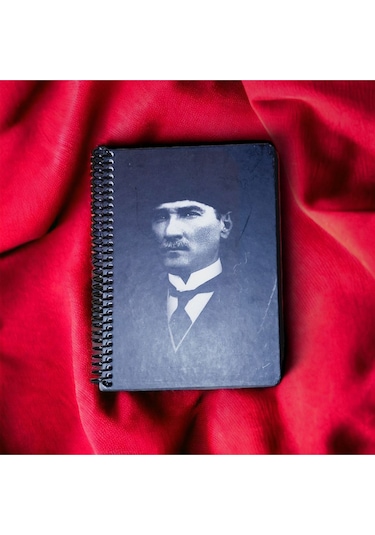 14x20 Cm Çizgisiz 80 Yaprak Atatürk Sert Kapak Telli Defter 2