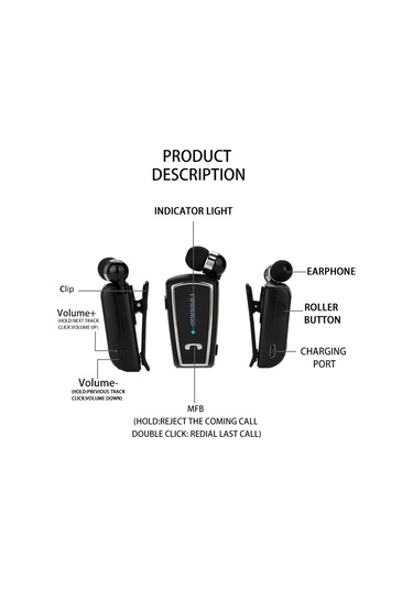 Soulader Kablosuz Mikrofonlu Lavalier Kulaklık - Geri Çekilebilir Tasarım, Hafif Ve Konforlu, Bluetooth Bağlantılı, Şık Ve Pratik