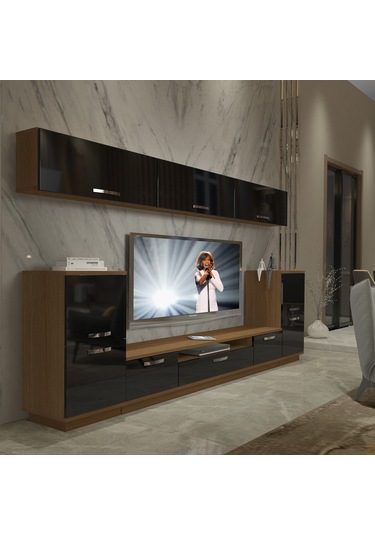 Decoraktiv Trendstyle 9 Mdf Tv Ünitesi Tv Sehpası Ceviz - Siyah