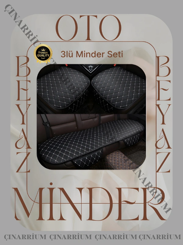 Mercedes S W220 1999-2006 Short Ön Ve Arka Takım Koltuk Minderi Siyah Deri Beyaz Dikişli