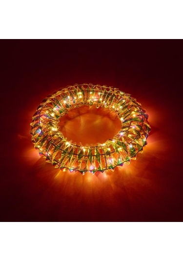 Kpm Çelenk Dekoratif Aydınlatma - 30 Cm Sarı