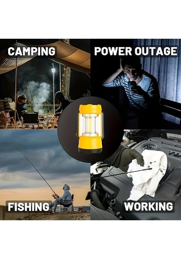 Xuweiwei 1pc Şarj Edilebilir Güneş Kamp Işıkları Acil Durum Feneri 12 Saat Pil Ömrü Taşınabilir Işık Güç Kaybı Kasırga Yürüyüş Için Altın