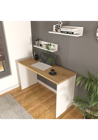 Olven Çalışma & Ofis Masası 120 Cm Beyaz-meşe