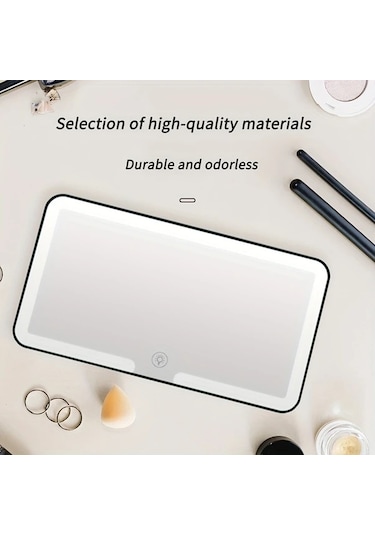 Dashanshop Beyaz Işıklı Ayrılabilir Led Araç Aynası - Yolcu Koltuğu Makyaj Aynası, Tüm Araçlara Uygun Beyaz