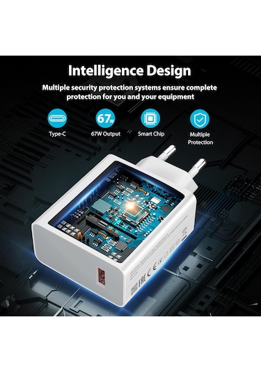 Apera MT23 Xiaomi Mi Uyumlu 67w Turbo Hızlı Şarj Aleti Kablo Dahil
