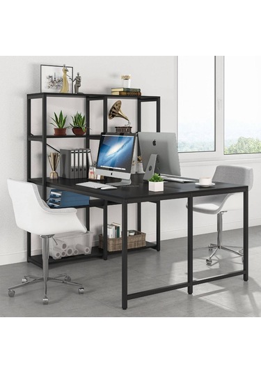 Zizuva Zizuva Tasarım Karşılıklı Siyah Ev Ofis Bilgisayar Raflı Kitapl