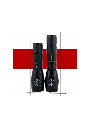 Cbtx Cree Xml-t6 Ayarlanabilir Odak Yakınlaştırmalı Ultra Parlak Led El Feneri Feneri Yalnız 18650 Sürümü