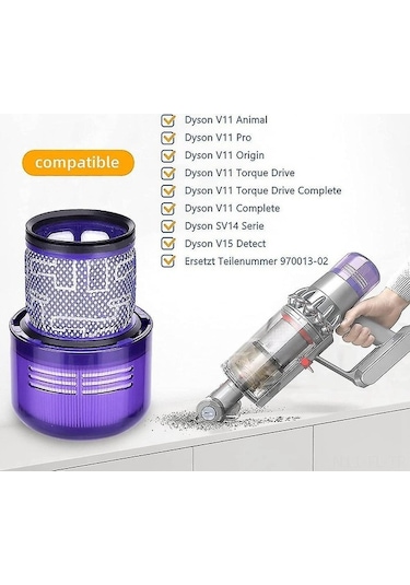 Pazly Dyson V11 3'lü Set Yıkanabilir Filtre, Fırça Hediyeli - Ev Temizliği İdeal Çözüm