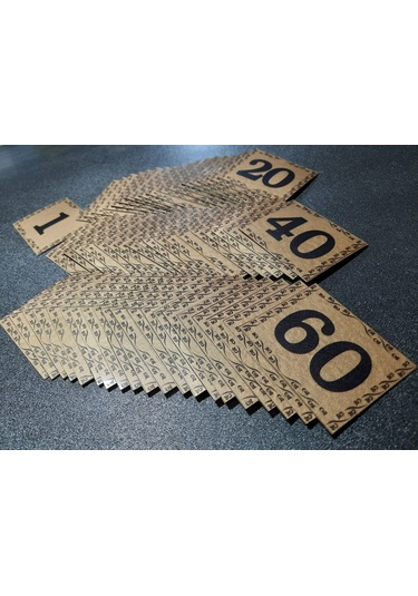 Kapı Numarası  5.5x6.5 Cm  Kendinden Yapışkanlı No:1 Den 60’A