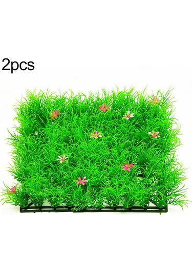 Sones 2 Pcs Simülasyon Çim Alışveriş Merkezi Kapalı Ve Açık Balık Tankı Kaplumbağa T Yeşil Bitki Dekorasyonu, Yapay Bitki 57053900