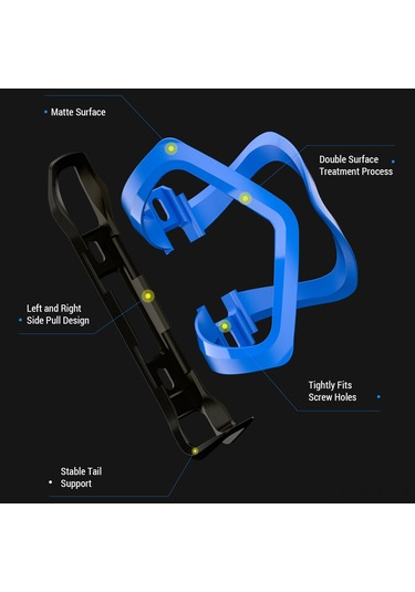 Neevoyu Bisiklet Su Şişesi Tutucusu, Yol Ve Dağ Bisikletleri İçin Evrensel, Hafif Ve Sağlam, Mavi Renk, Bisiklet Malzemesi Mavi