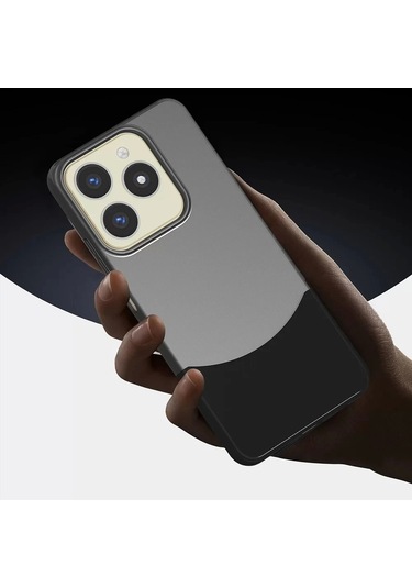 Realme Note 60 Kılıf Magsafe Şarj Kartlıklı Mıknatıslı Duble 1.7mm Kapak Kart Bölmeli Lacivert Siyah