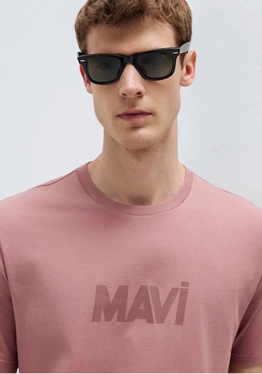 Mavi M0612896-70948 Mavi Logo Baskılı Tişört Erkek T-shirt Pembe