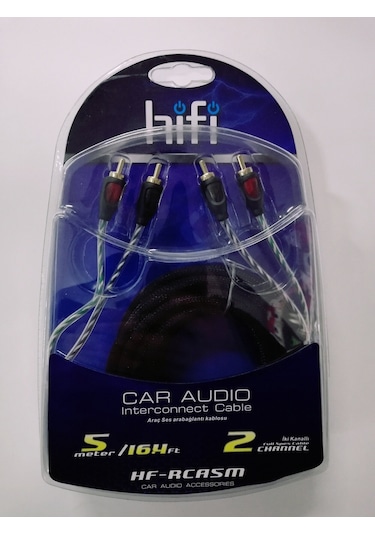 Hifi Rca Profesyonel Araç Oto Amfi Ses Sistemi Kablosu - 5 Metre