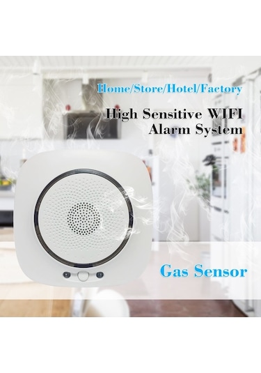 Supermarket1 Smart Life Wifi Gaz Alarmı Wıfı-818: Lpg/doğalgaz Tespiti, 75db Alarm, Uzaktan Kontrol, Euro Standartı