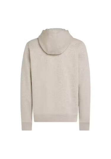 Erkek Kapüşonlu Logo Baskılı Sweatshirt - Gri Heathered Pebble