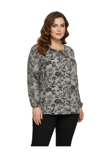 Wearon Kadın Yumoş Yaka Bağcıklı Modelli Bluz Bgl-st05138 Bej